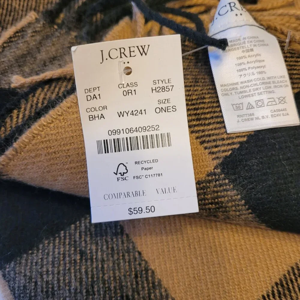 J. Crew Plaid Cape Scarf